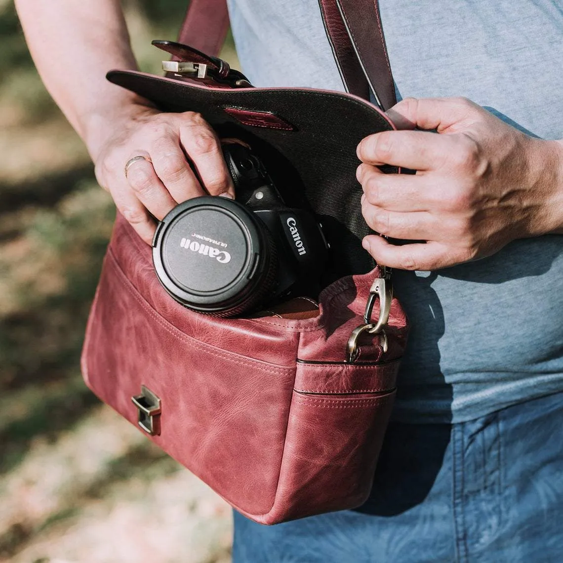 Vegan Leather Camera Bag