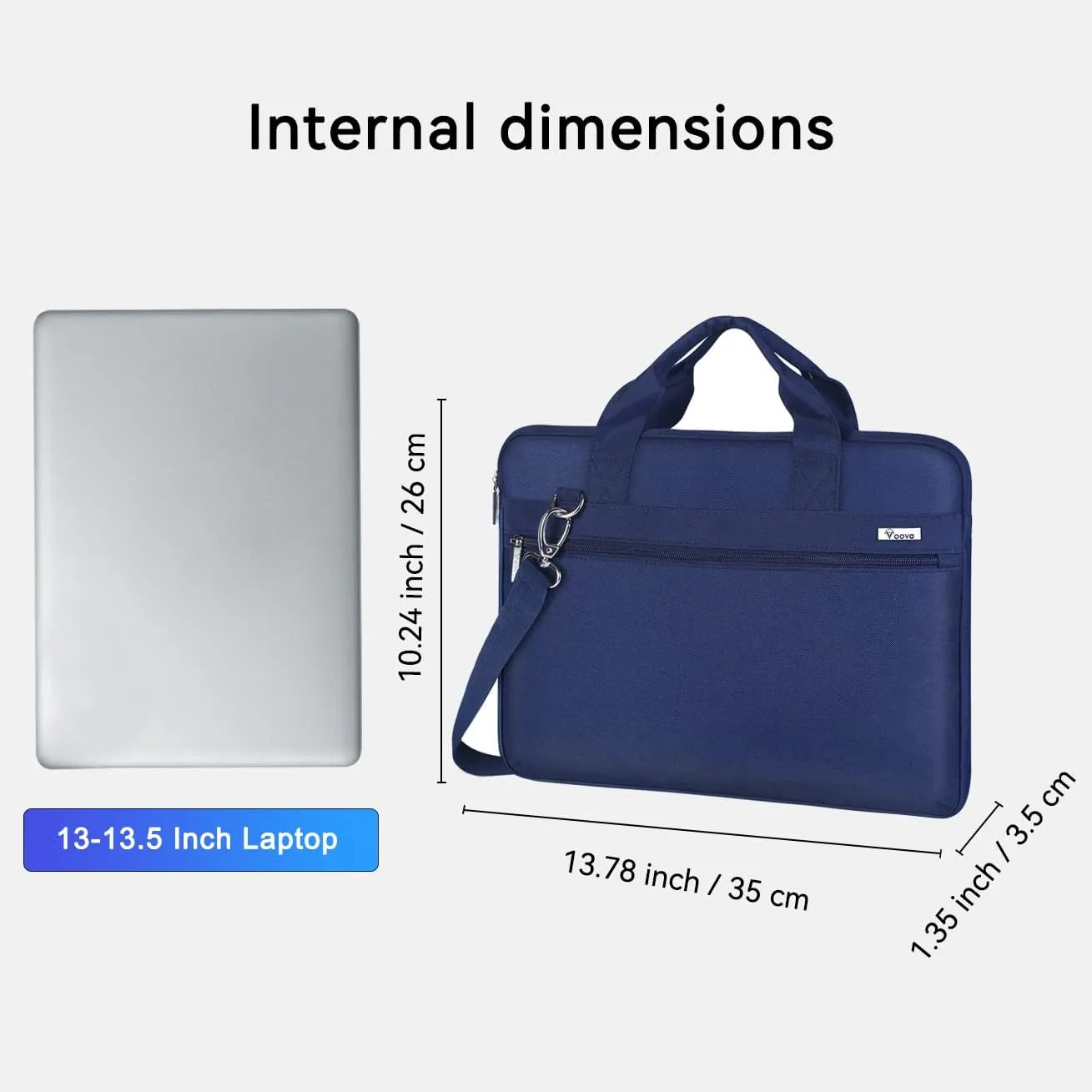 Voova Laptop Bag 13-14 Inch, 360 Protective Laptop Case Sleeve with Shoulder Strap Compatible with Macbook Air 13, MacBook Pro 13/14, Waterproof Computer Bag Slim Briefcase for Men Women, Blue