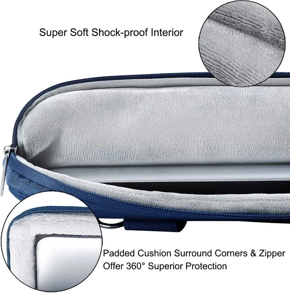 Voova Laptop Bag 13-14 Inch, 360 Protective Laptop Case Sleeve with Shoulder Strap Compatible with Macbook Air 13, MacBook Pro 13/14, Waterproof Computer Bag Slim Briefcase for Men Women, Blue