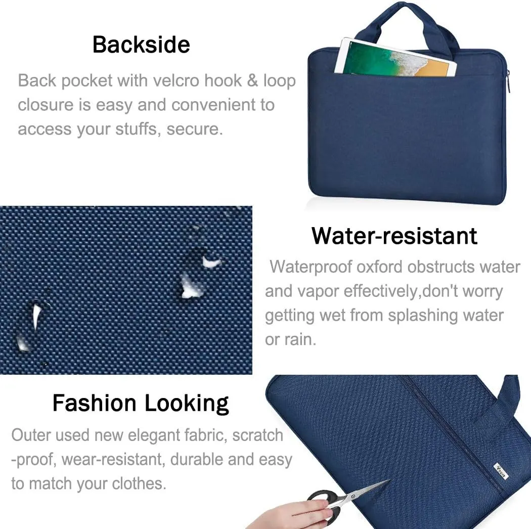 Voova Laptop Bag 13-14 Inch, 360 Protective Laptop Case Sleeve with Shoulder Strap Compatible with Macbook Air 13, MacBook Pro 13/14, Waterproof Computer Bag Slim Briefcase for Men Women, Blue