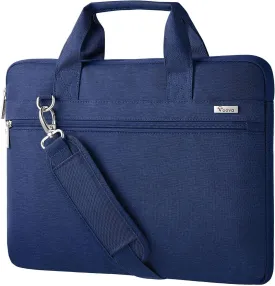 Voova Laptop Bag 13-14 Inch, 360 Protective Laptop Case Sleeve with Shoulder Strap Compatible with Macbook Air 13, MacBook Pro 13/14, Waterproof Computer Bag Slim Briefcase for Men Women, Blue
