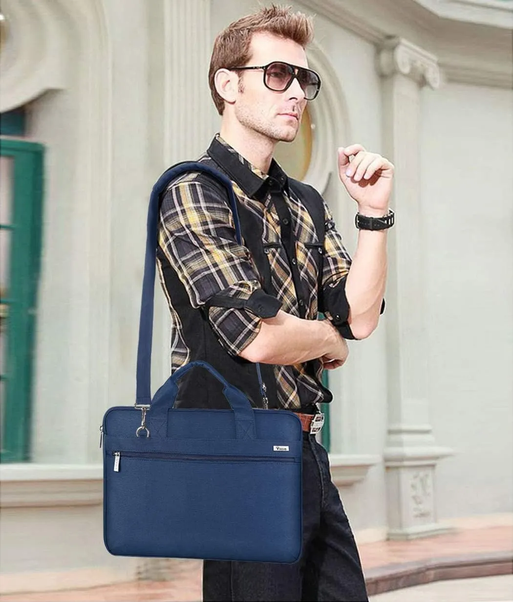 Voova Laptop Bag 13-14 Inch, 360 Protective Laptop Case Sleeve with Shoulder Strap Compatible with Macbook Air 13, MacBook Pro 13/14, Waterproof Computer Bag Slim Briefcase for Men Women, Blue