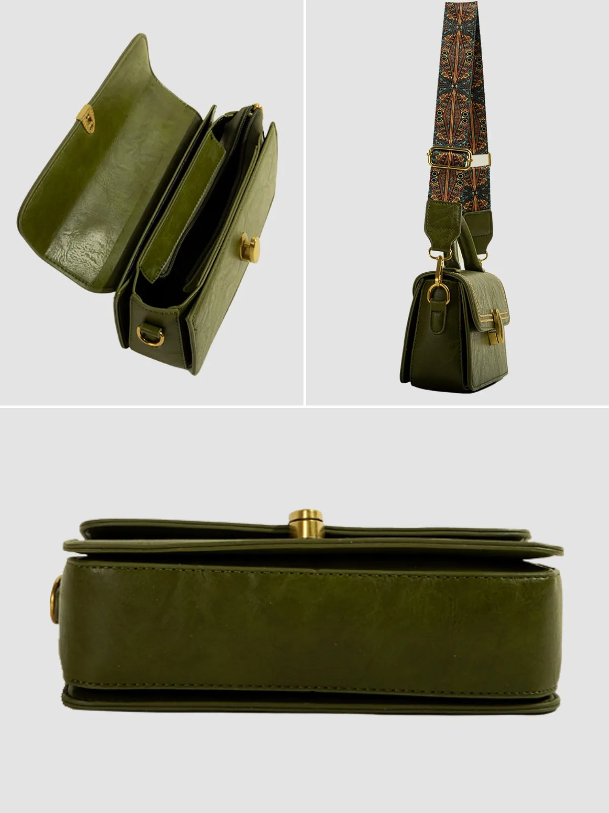 WLS Wideband Retro Small Crossbody Square Bag