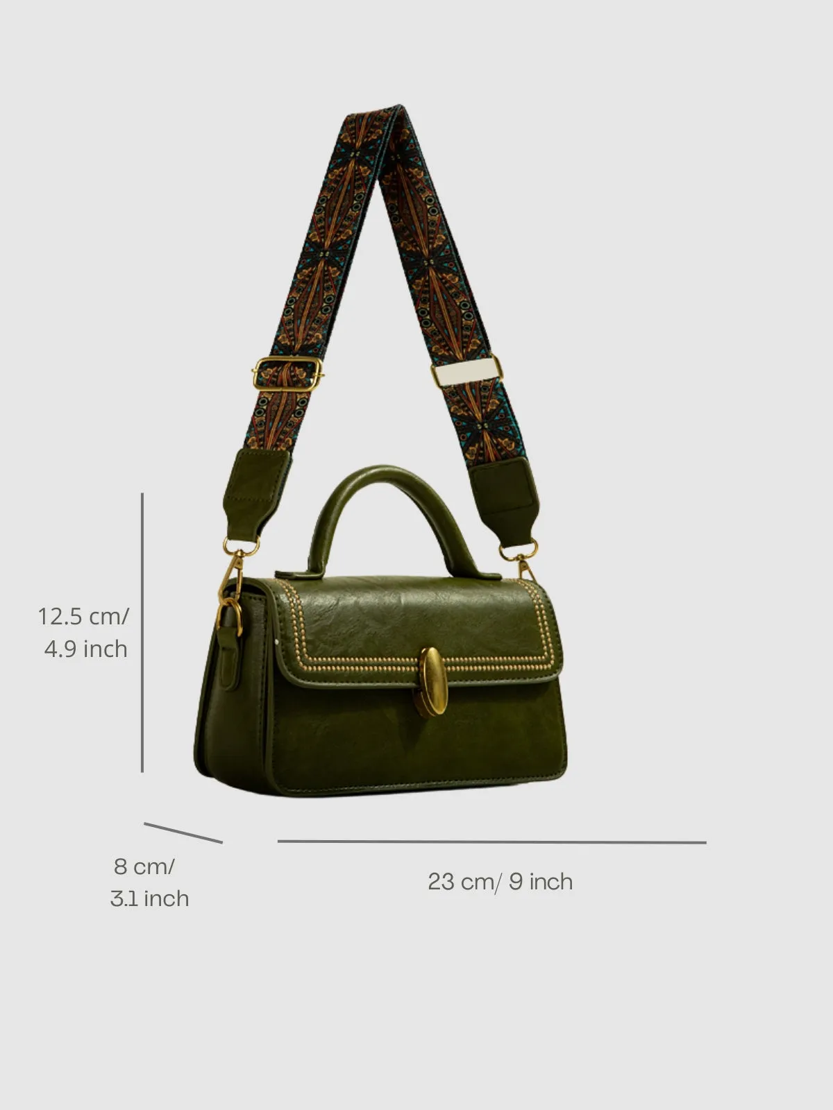 WLS Wideband Retro Small Crossbody Square Bag