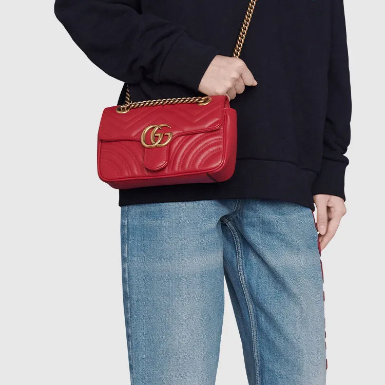 (WMNS) GUCCI GG Marmont Mini Shoulder Bag Red