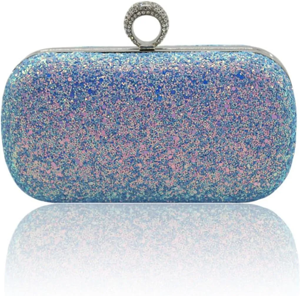 Women Clutch Bag Sequin Evening Bag Ladies Sparkly Handbag Bridal Wedding Purse Glitter Shoulder Bag