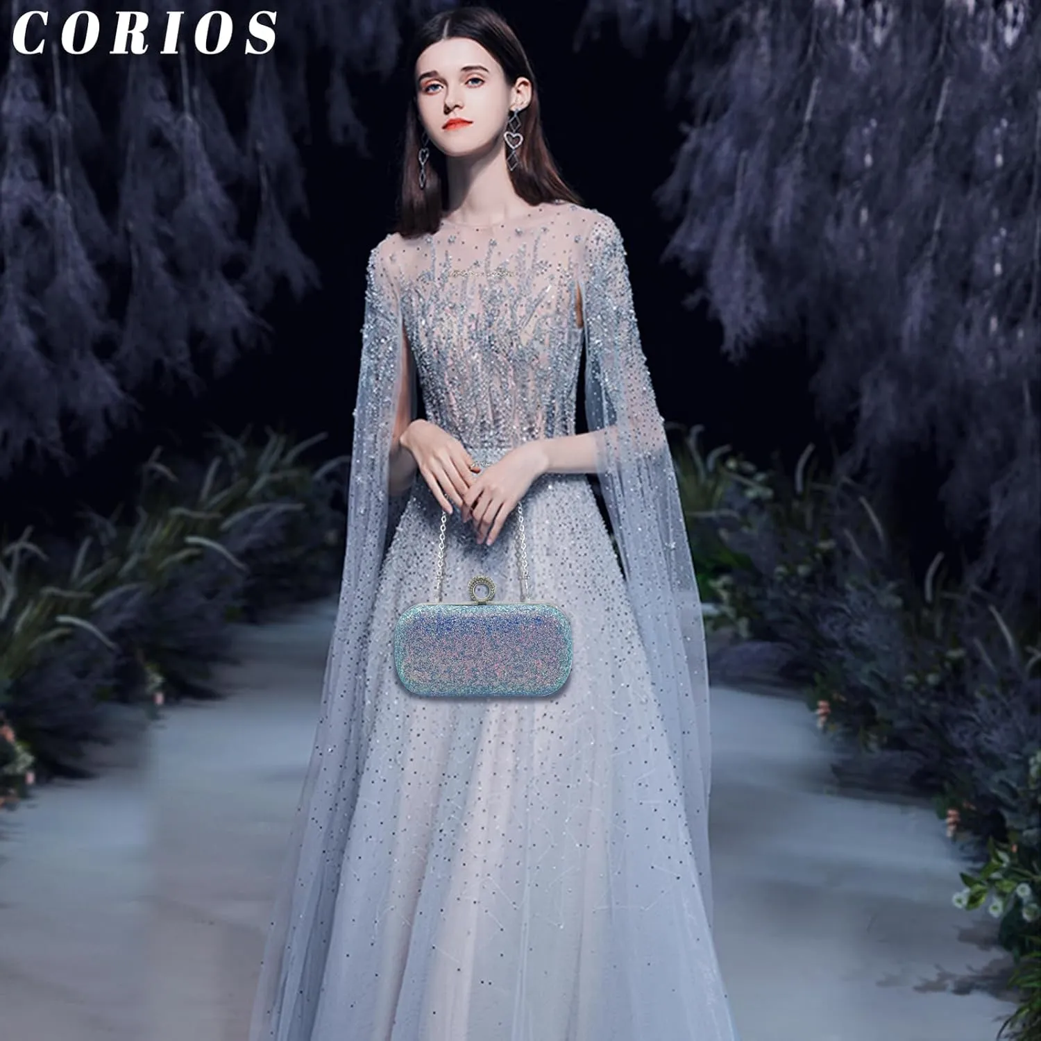 Women Clutch Bag Sequin Evening Bag Ladies Sparkly Handbag Bridal Wedding Purse Glitter Shoulder Bag