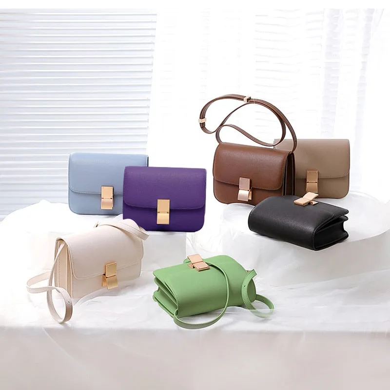 Women's Ins Retro Tofu Bags Female Small Square Shoulder Bag Messenger