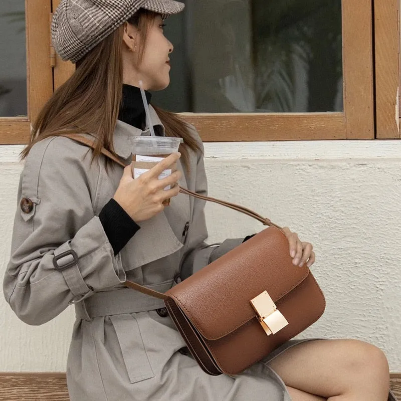 Women's Ins Retro Tofu Bags Female Small Square Shoulder Bag Messenger