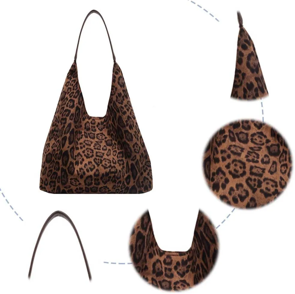 YFGBCX Leopard Tote Bag for Women Cheetah Purse Brown Vintage Hobo Bag Large Capacity Work Tote Bag