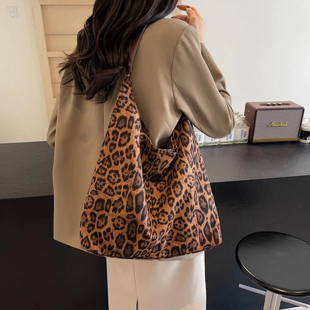 YFGBCX Leopard Tote Bag for Women Cheetah Purse Brown Vintage Hobo Bag Large Capacity Work Tote Bag